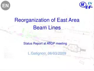 Reorganization of East Area Beam Lines Status Report at ATOP meeting