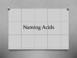 Naming Acids