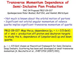 Transverse Momentum Dependence of Semi-Inclusive Pion Production