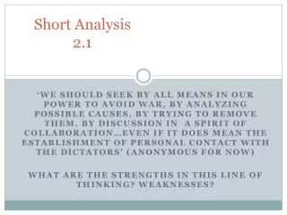 Short Analysis 2.1