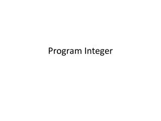 program integer