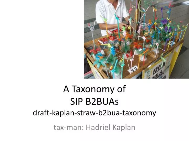 a taxonomy of sip b2buas draft kaplan straw b2bua taxonomy