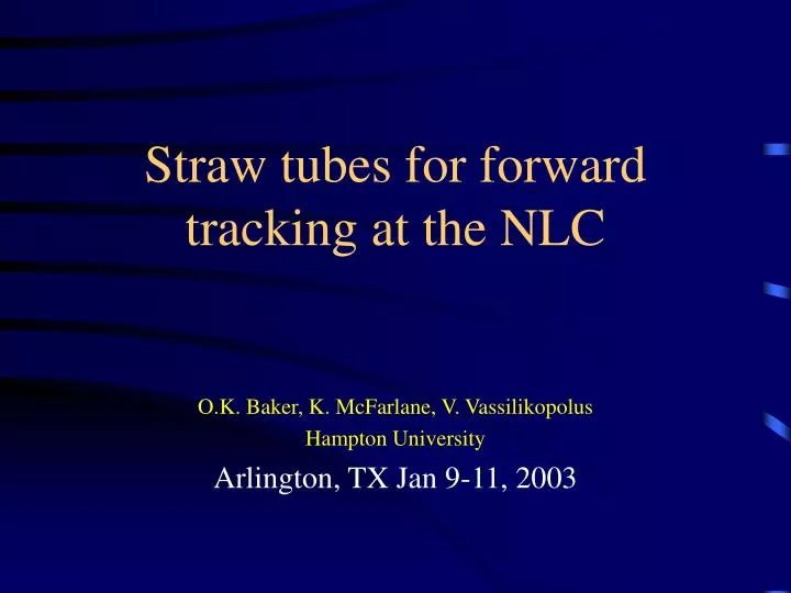 straw tubes for forward tracking at the nlc