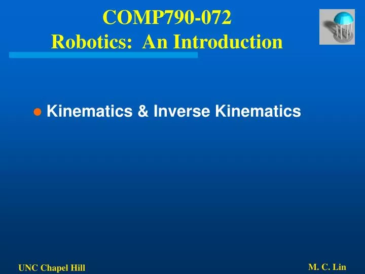 comp790 072 robotics an introduction