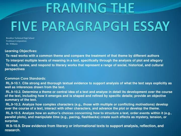 framing the five paragrapgh essay