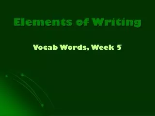 Elements of Writing