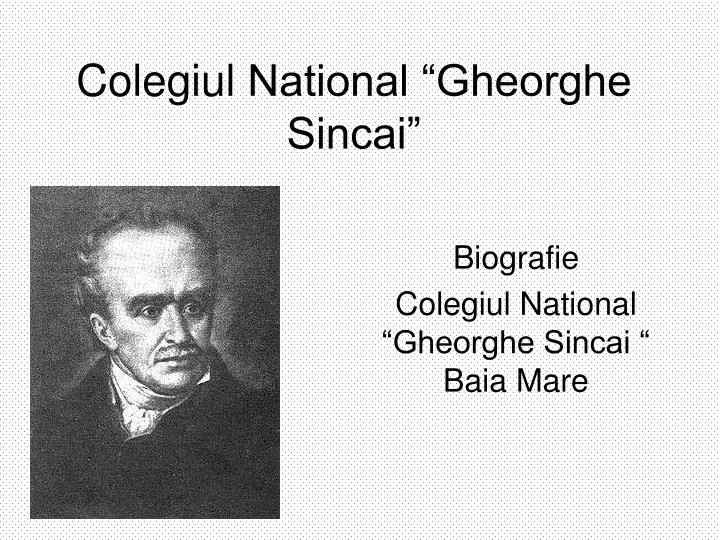 colegiul national gheorghe sincai