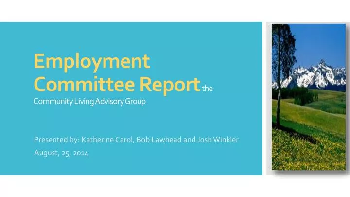 employment committee report the community living advisory group