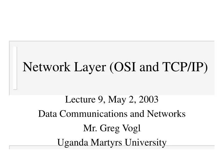 network layer osi and tcp ip