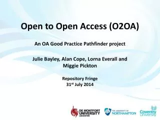 O2OA Aim of Project