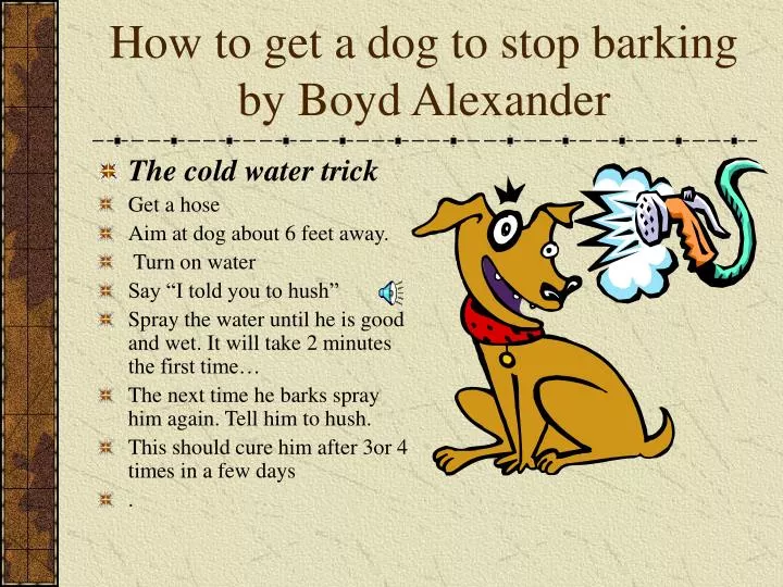 how to get a dog to stop barking by boyd alexander