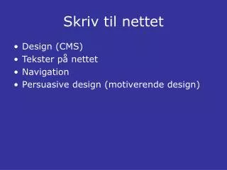 skriv til nettet