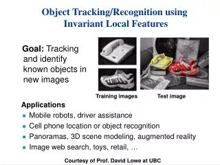 object tracking recognition using invariant local features