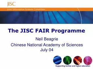 The JISC FAIR Programme