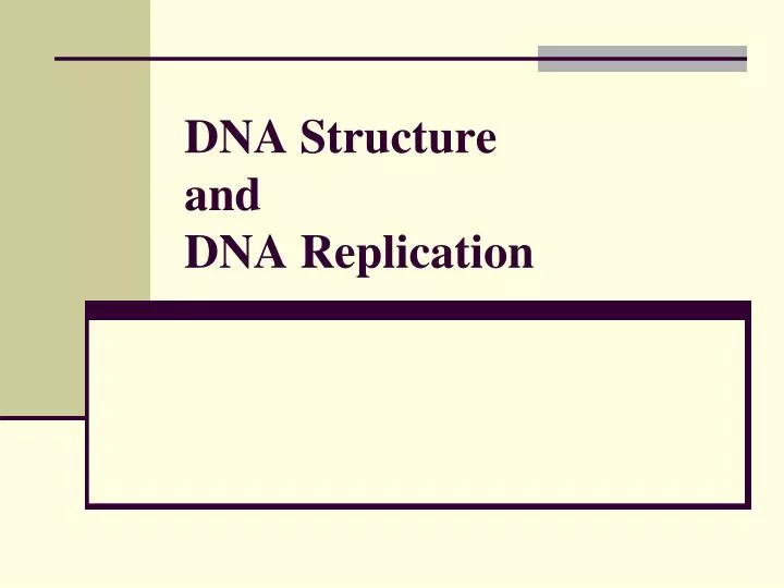 dna structure and dna replication