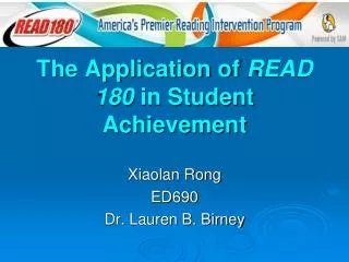 The Application of READ 180 in Student Achievement