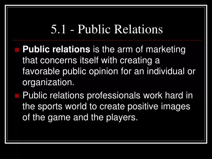 5 1 public relations