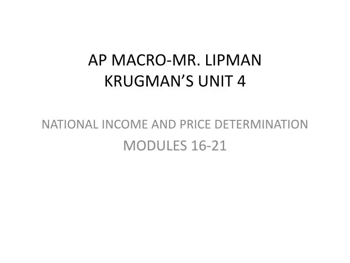 ap macro mr lipman krugman s unit 4