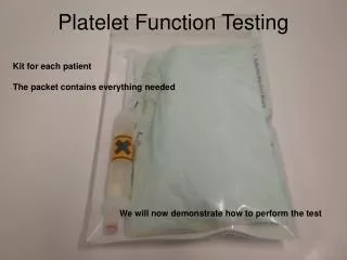 Platelet Function Testing