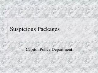 Suspicious Packages