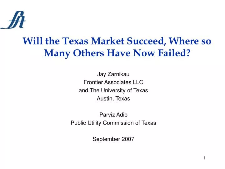 will the texas market succeed where so many others have now failed