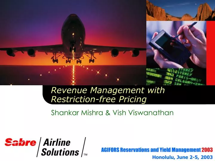 revenue management with restriction free pricing