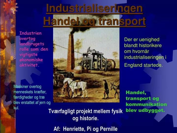 industrialiseringen handel og transport
