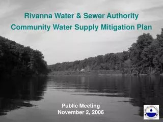 Rivanna Water &amp; Sewer Authority Community Water Supply Mitigation Plan