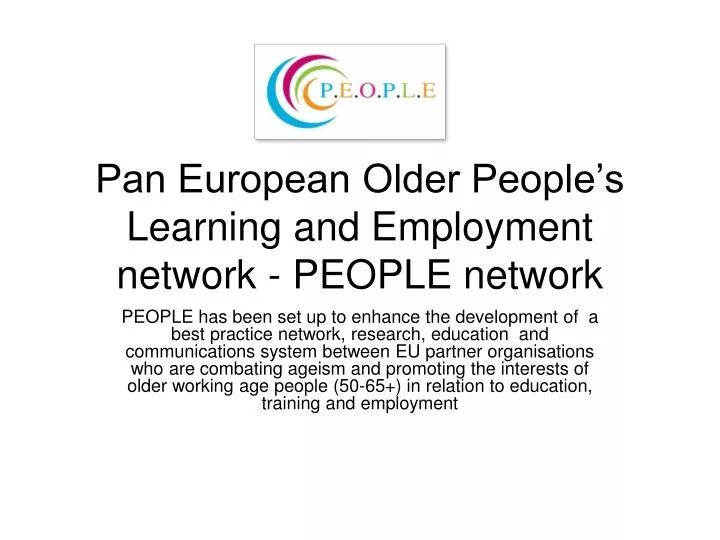 pan european older people s learning and employment network people network