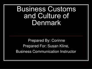 Business Customs and Culture of Denmark
