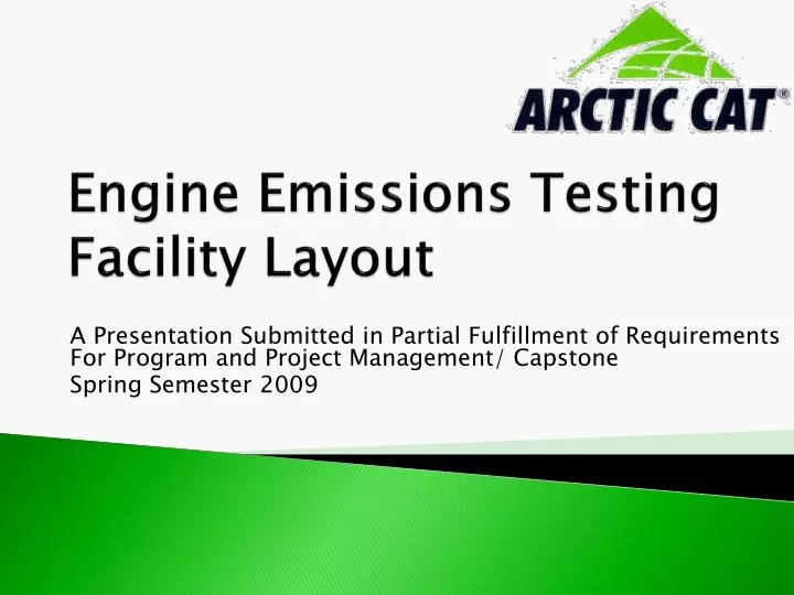 engine emissions testing facility layout