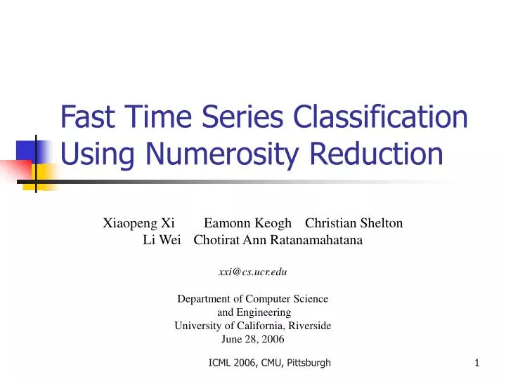 fast time series classification using numerosity reduction