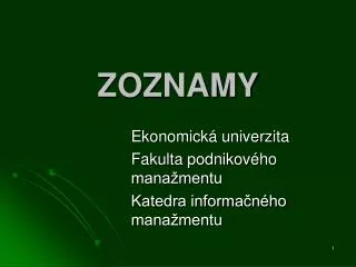 zoznamy