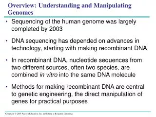 overview understanding and manipulating genomes