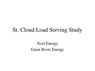St. Cloud Load Serving Study