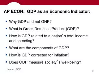 ap econ gdp as an economic indicator
