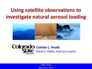 Using satellite observations to investigate natural aerosol loading