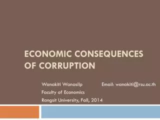 ECONOMIC CONSEQUENCES OF CORRUPTION