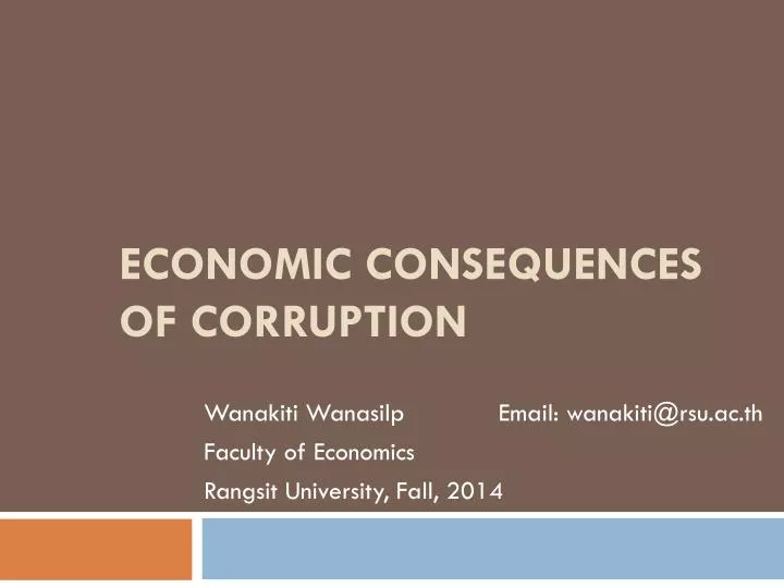 economic consequences of corruption