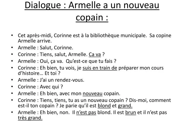 dialogue armelle a un nouveau copain