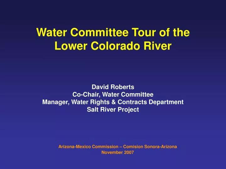 water committee tour of the lower colorado river