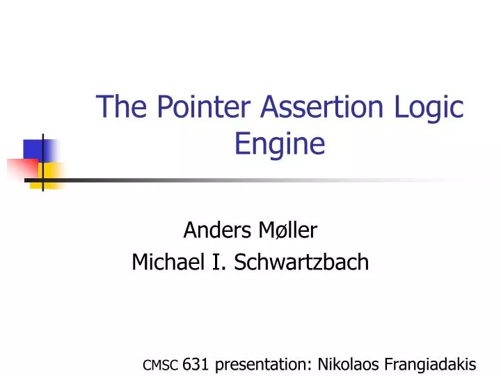 the pointer assertion logic engine