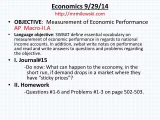 Economics 9/29/14 mrmilewski
