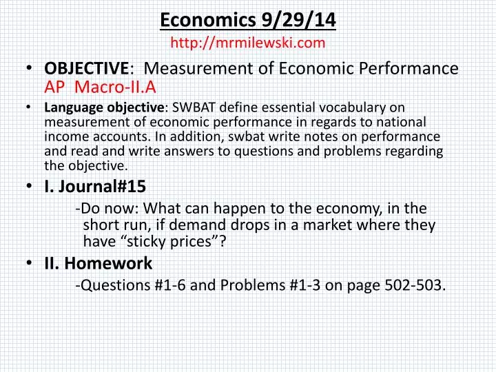 economics 9 29 14 http mrmilewski com