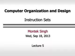 Computer Organization and Design Instruction Sets