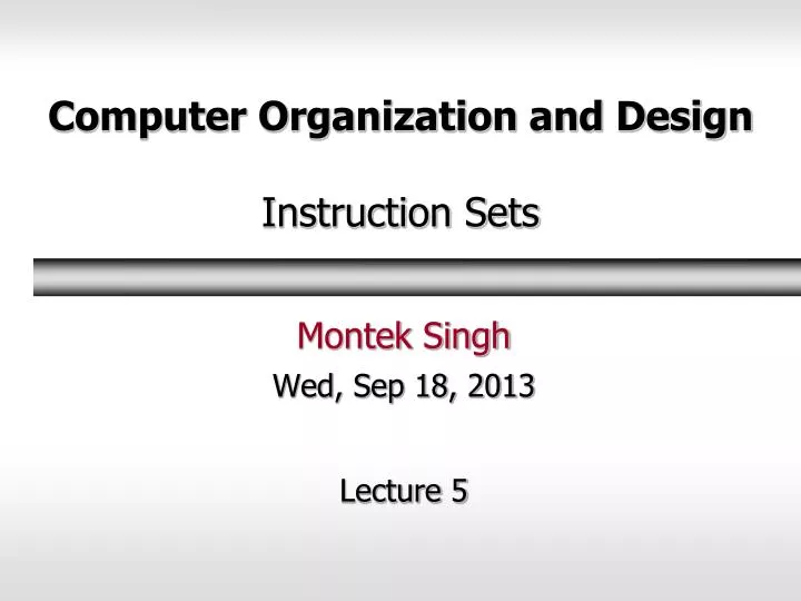 computer organization and design instruction sets