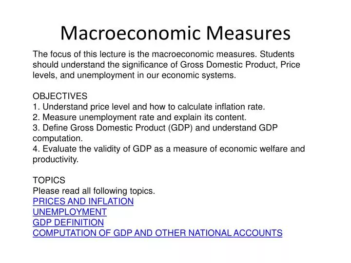 macroeconomic measures