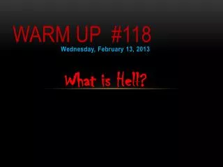 Warm up # 118