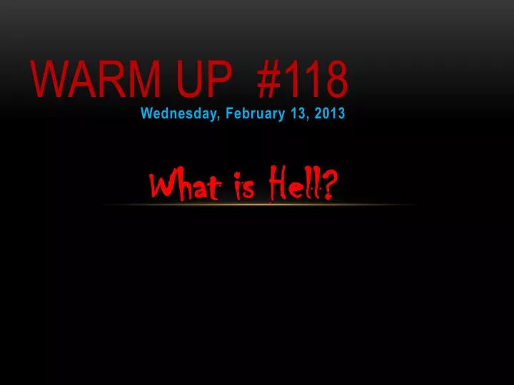 warm up 118