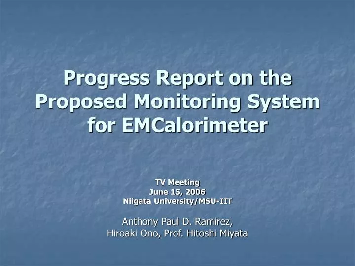 progress report on the proposed monitoring system for emcalorimeter